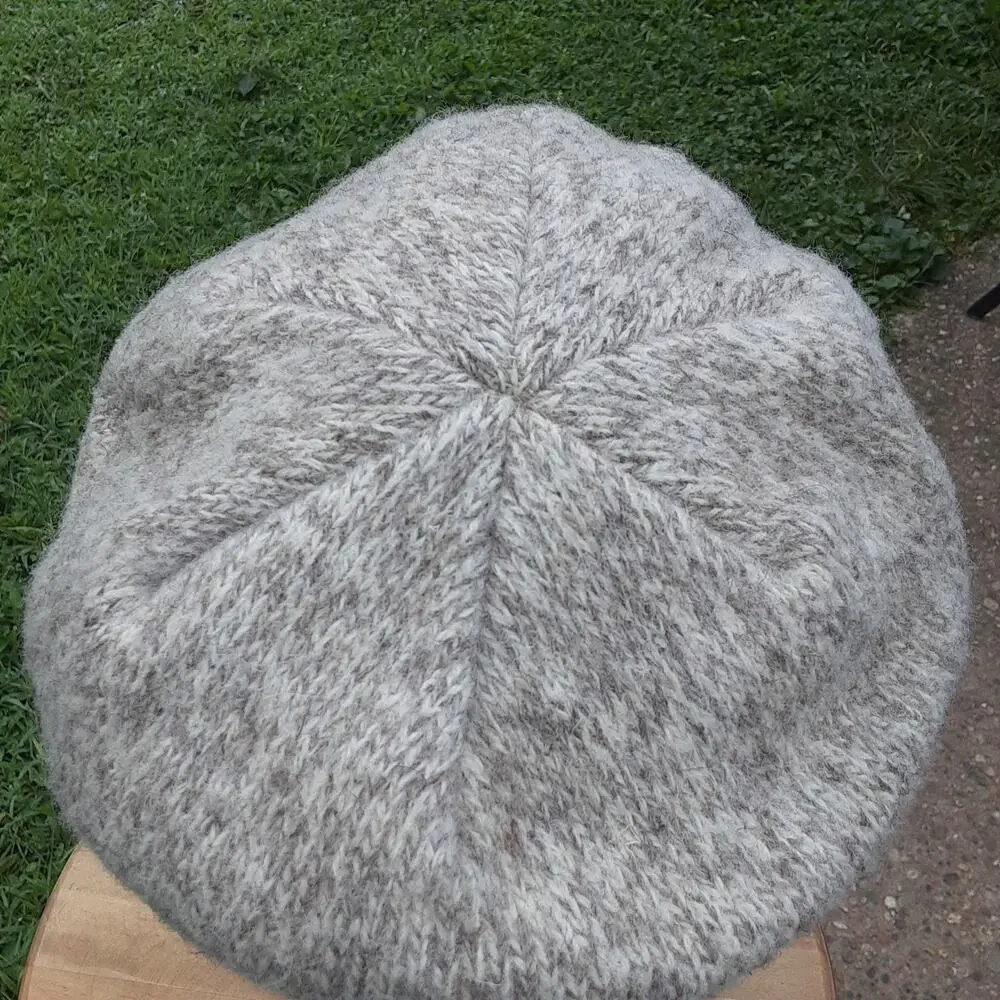 Vintage Cabela's USA Newsboy/Beret pure Wool/Nylon Knit Neutrals RARE